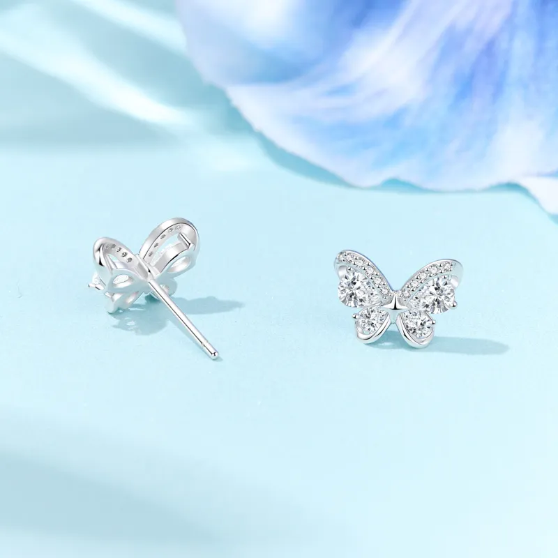 Lao Feng Xiang S925 Silver Stud Earrings Women's-4