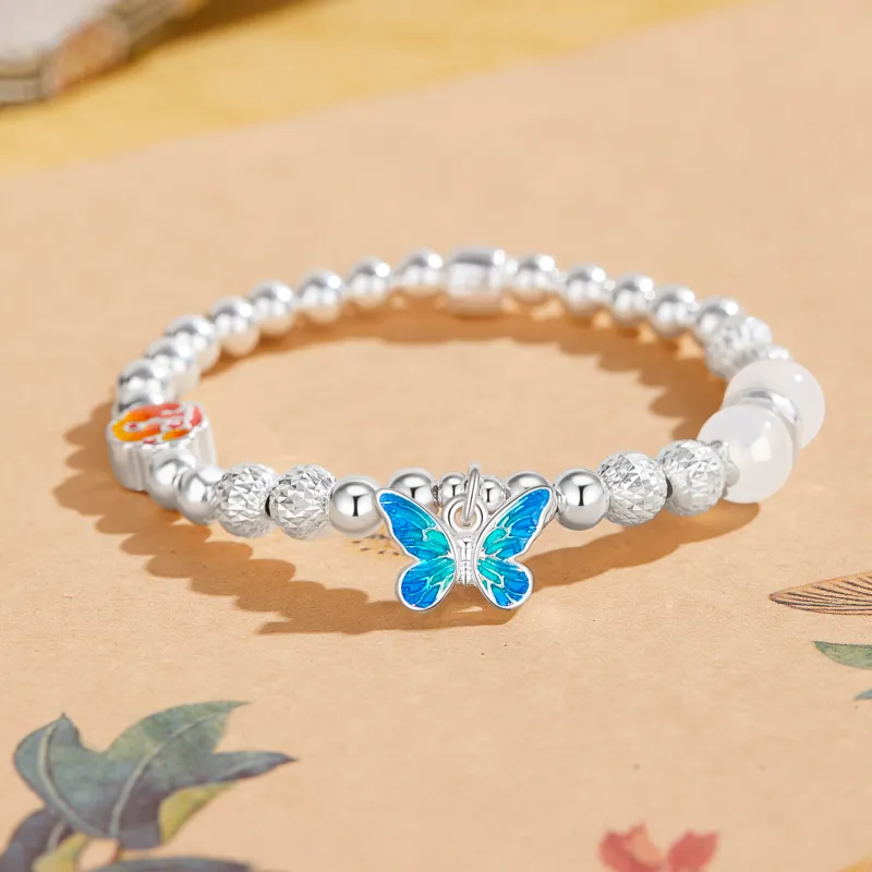 Lao Feng Xiang S999 Fine Silver Pure Silver Bracelets Women's-5
