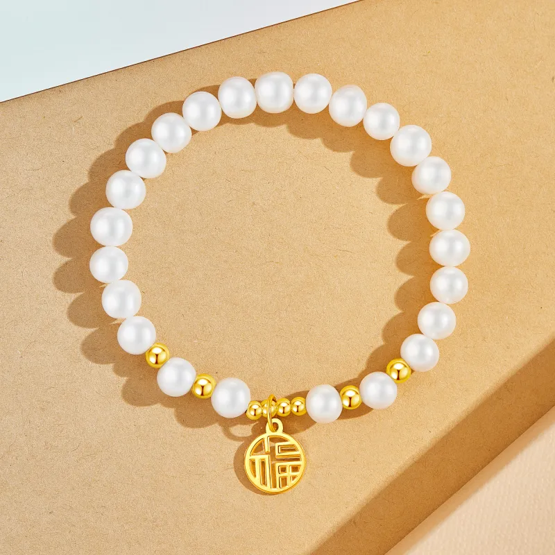Lao Feng Xiang Pearl Bracelets Women's-1