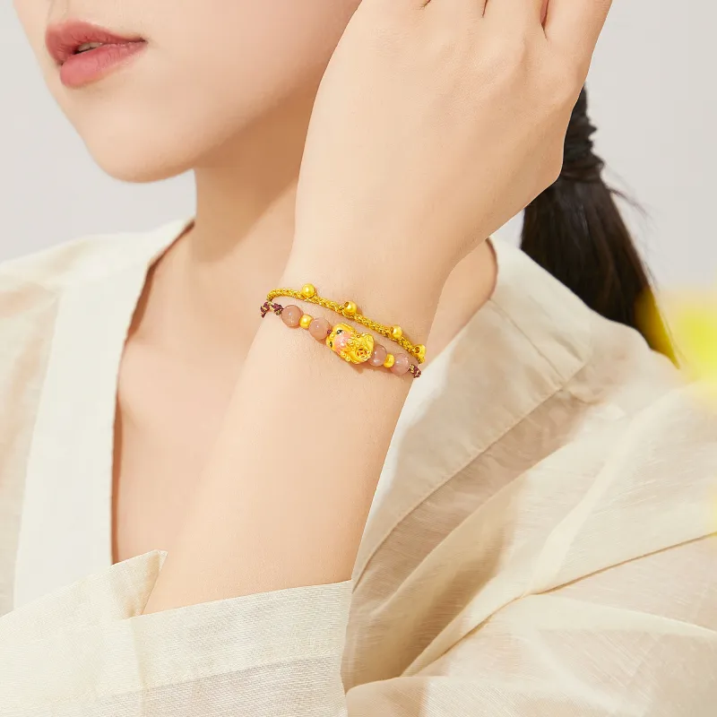 Lao Feng Xiang S999 Silver Bracelet Girlfriend Women's-6