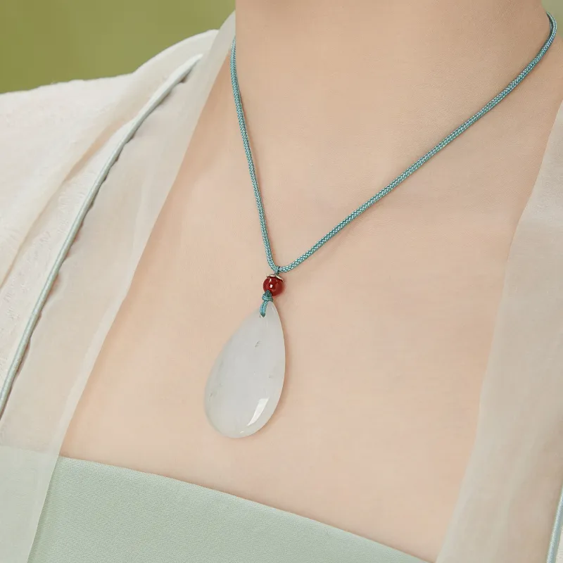 Lao Feng Xiang Natural Tianshan Jade Necklaces Women's-3