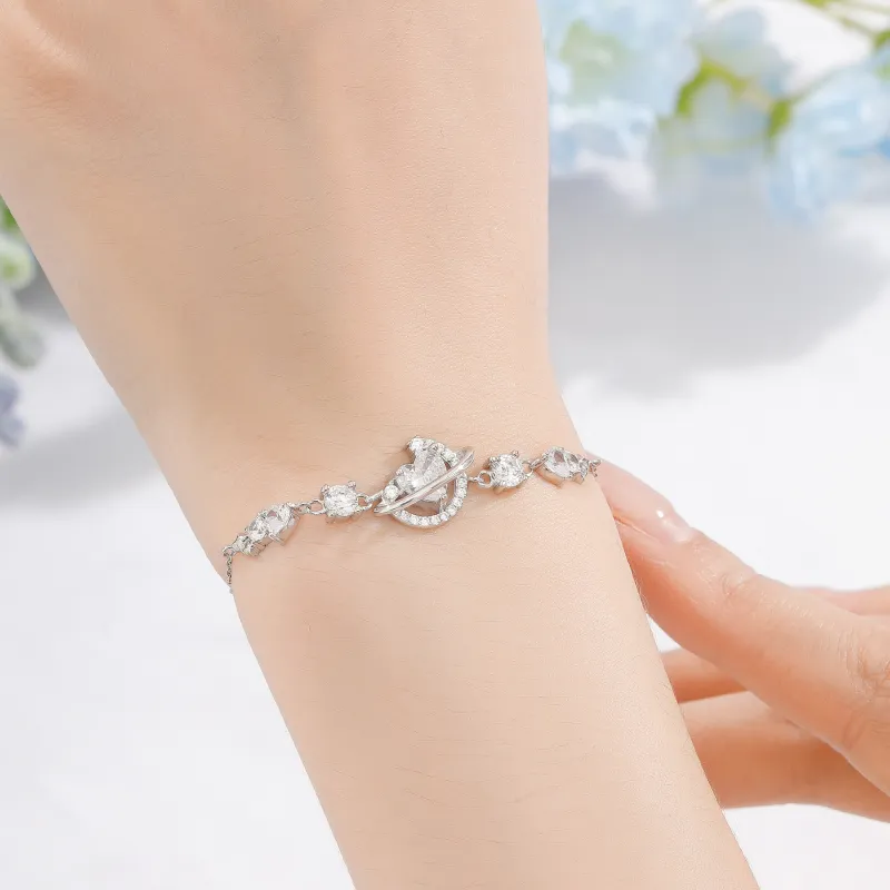 Lao Feng Xiang S999 Silver Bracelets Women's-4