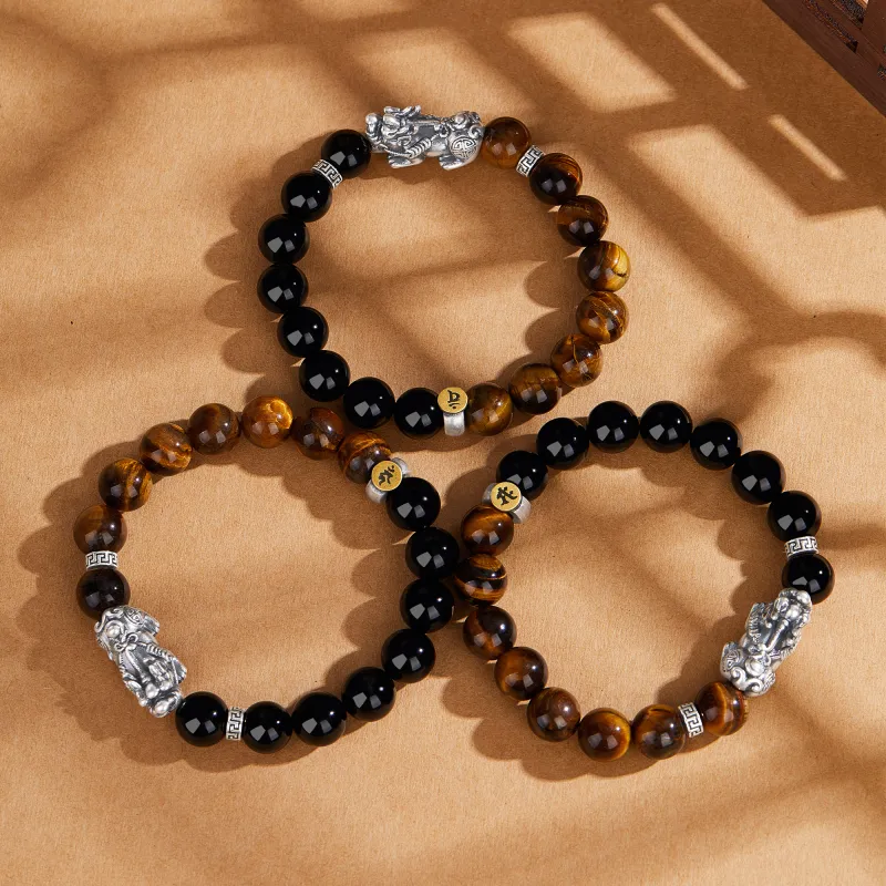 Lao Feng Xiang S925 Silver Bracelets Men's-5