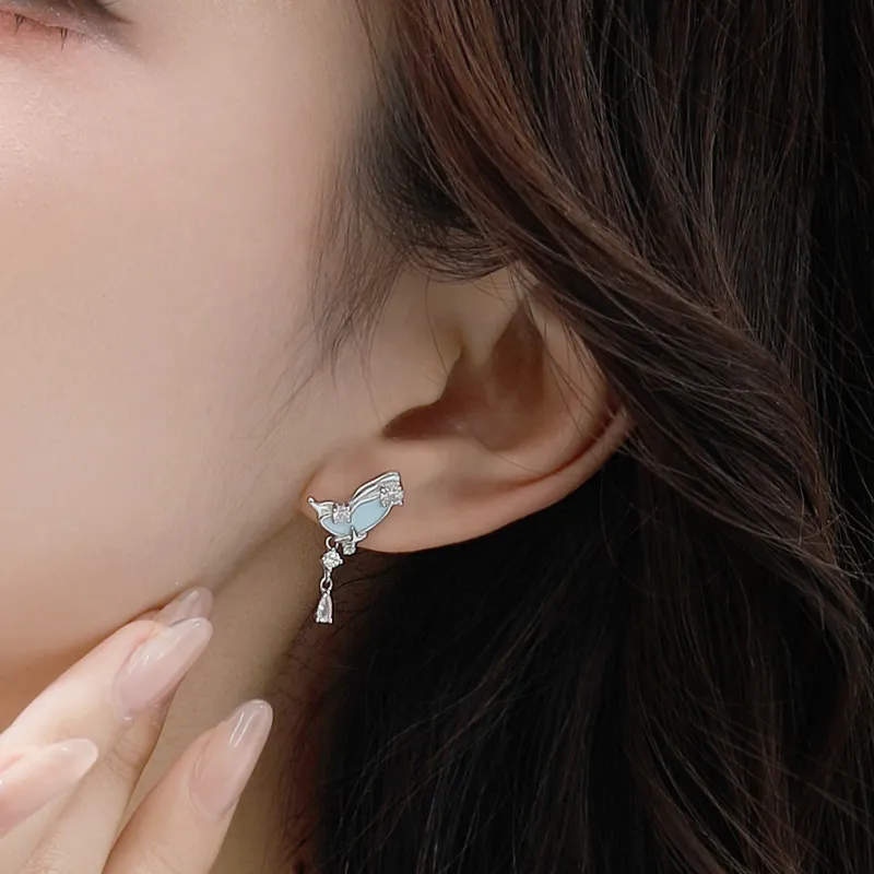 Lao Feng Xiang S925 Silver Earrings Women's-5