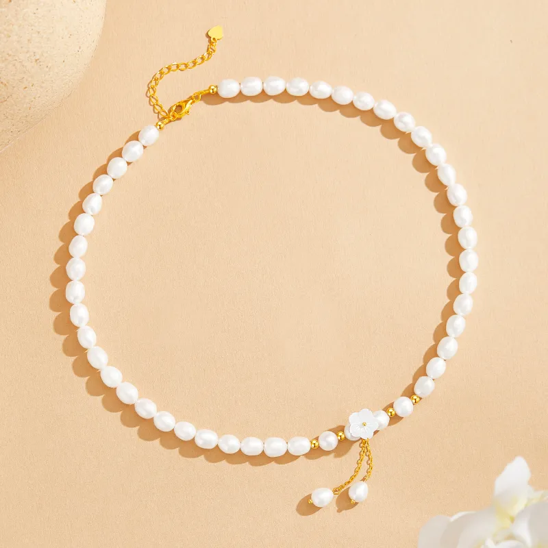 Lao Feng Xiang Pearl Necklaces Women's-3