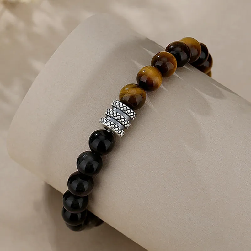 Lao Feng Xiang Natural Obsidian Bracelets Men's-2