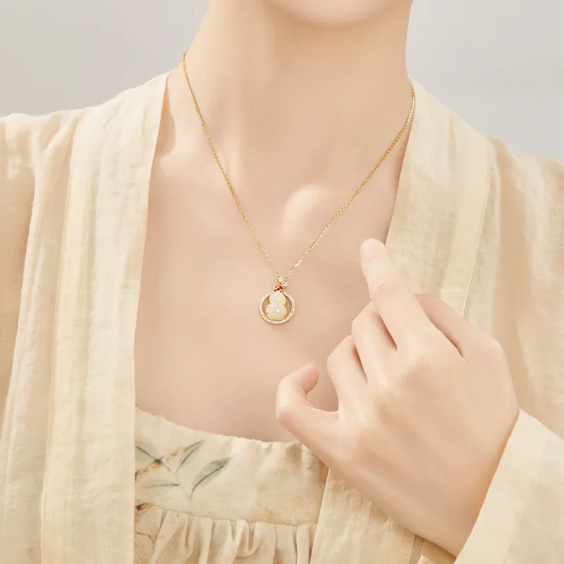 Lao Feng Xiang Natural Chalcedony Necklaces Women's-3