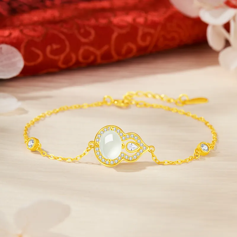 Lao Feng Xiang Hetian Jade Bracelets White Jade Women's-1