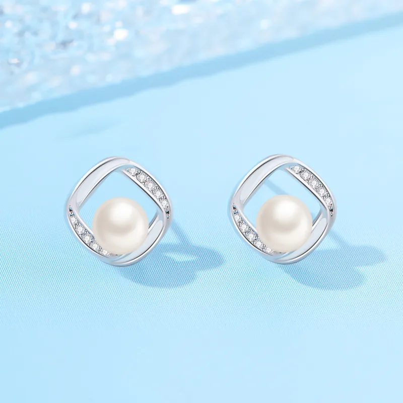 Lao Feng Xiang 999 Fine Silver Stud Earrings Women's-1