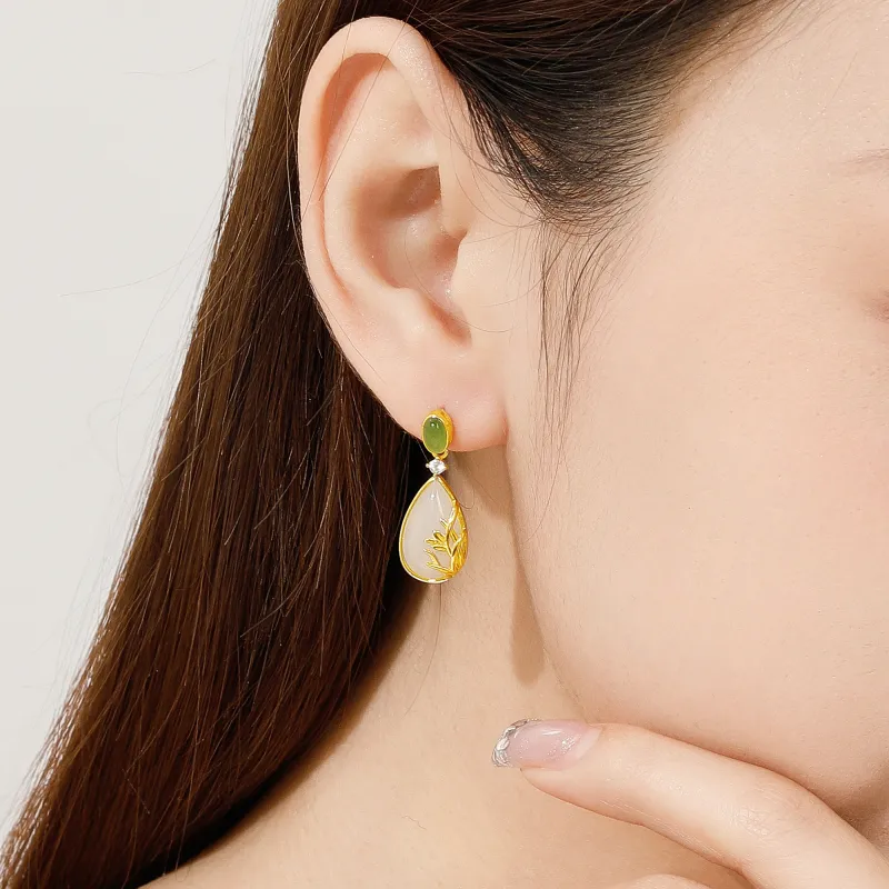 Lao Feng Xiang S925 Silver Earrings Women's-6