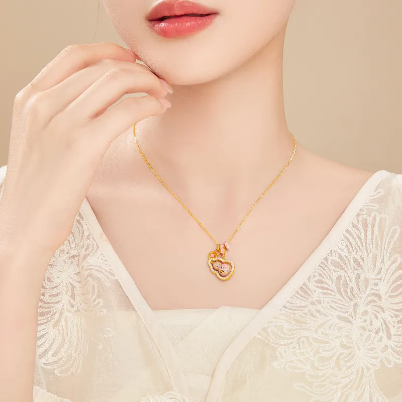 Lao Feng Xiang S925 Silver Necklaces Women's-1