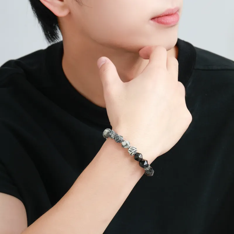 Lao Feng Xiang Map Stone Jade Bracelets Unisex-5