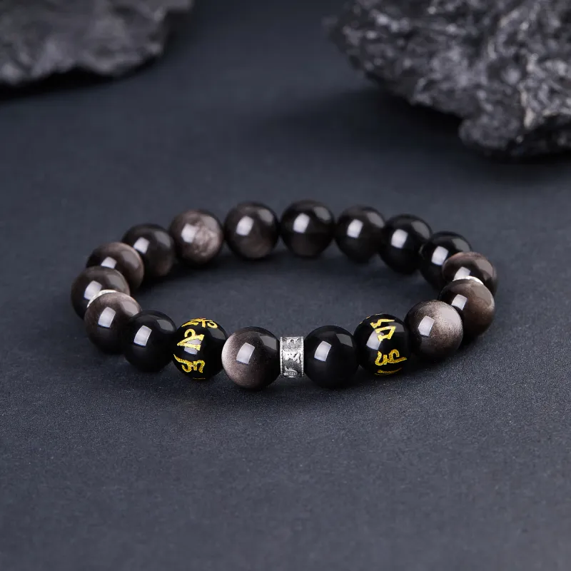 Lao Feng Xiang Obsidian Jade Bracelets Unisex-2