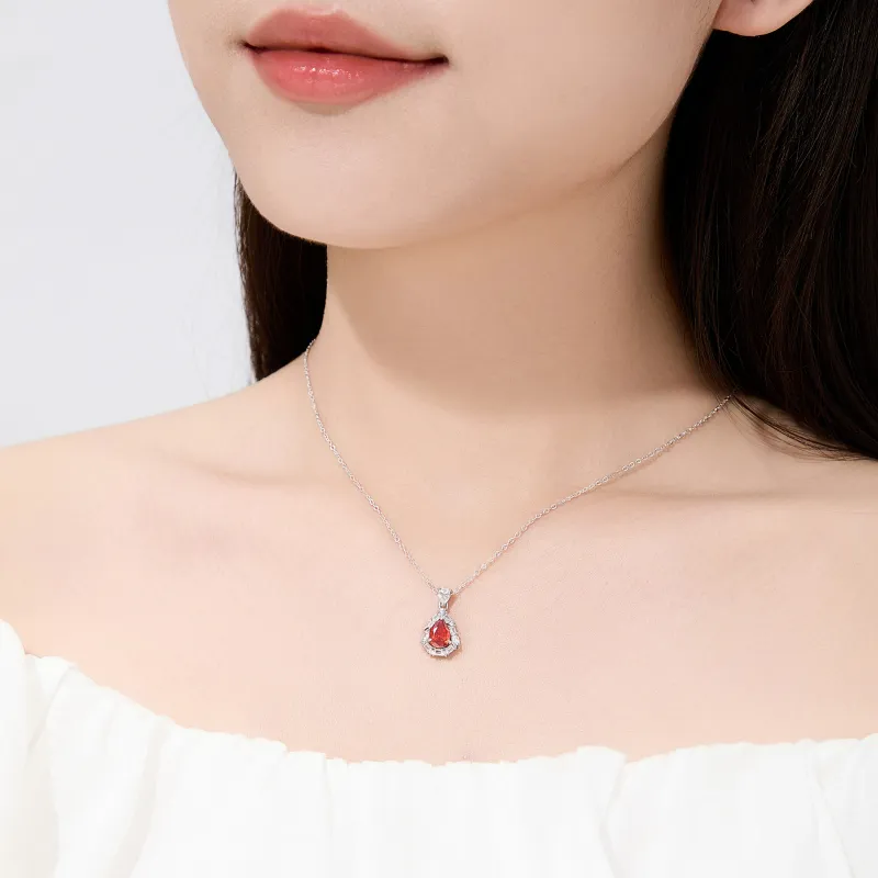 Lao Feng Xiang Topaz S925 Silver Necklaces Women's-10