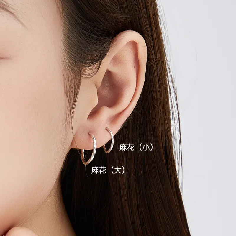 Lao Feng Xiang S999 Fine Silver Pair Of Stud Earrings Unisex-13