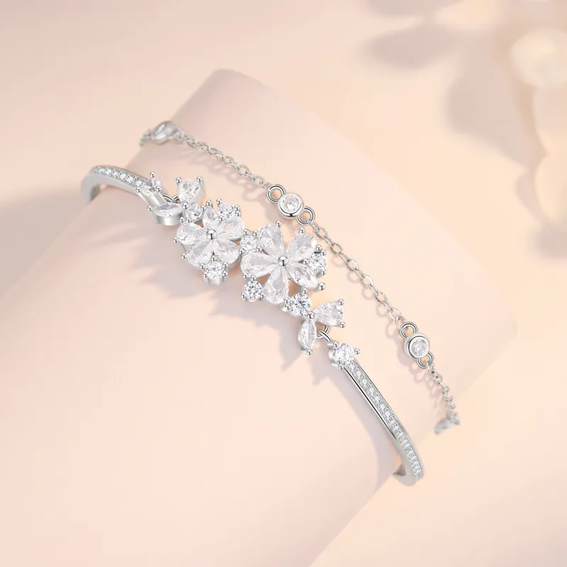 Lao Feng Xiang S925 Silver Bangles Women's-6
