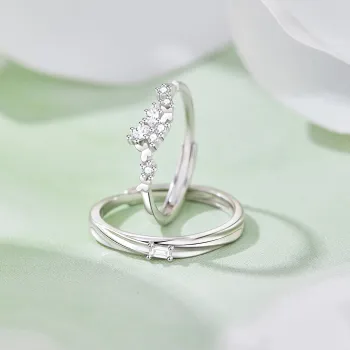 Lao Feng Xiang S999 Silver Ring Pair Unisex