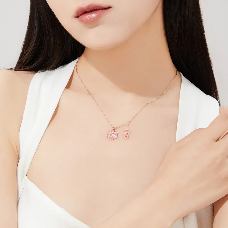 Lao Feng Xiang 925 Sterling Silver Necklaces Women's-3
