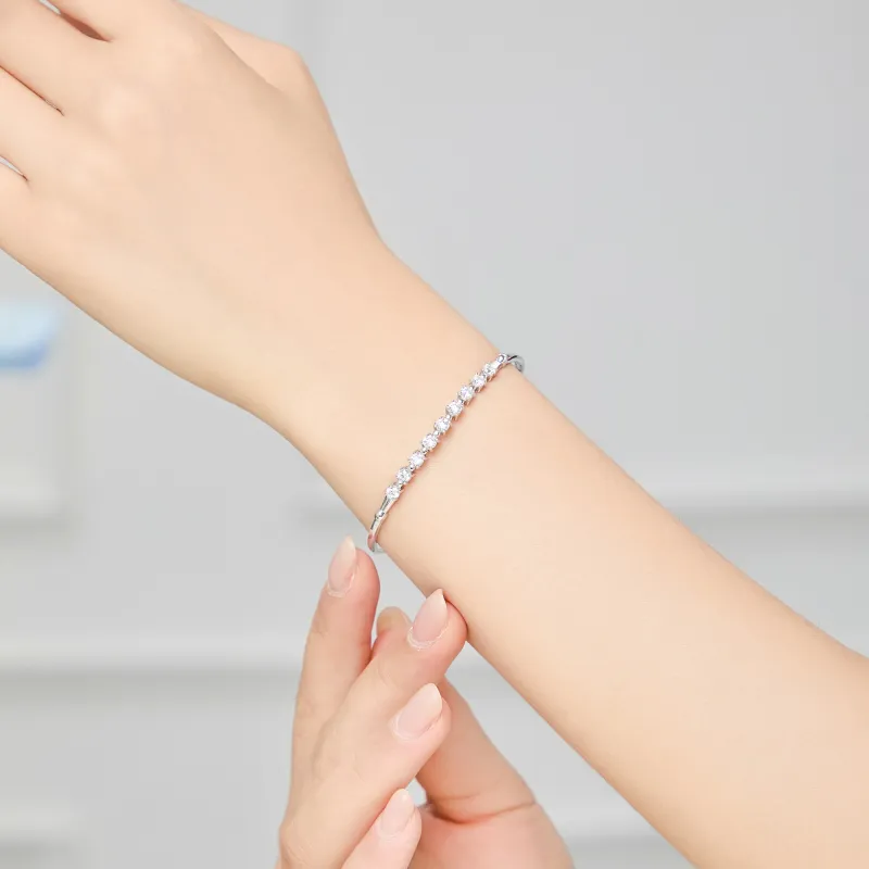 Lao Feng Xiang S925 Silver Bangles Women's-2