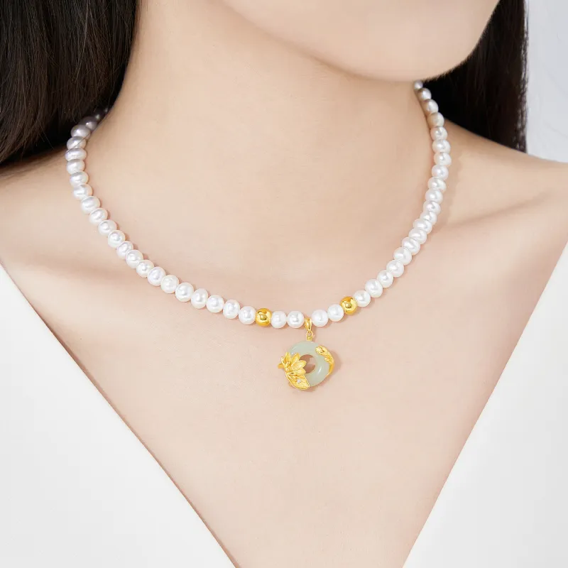 Lao Feng Xiang Pearl Necklaces Women's-2