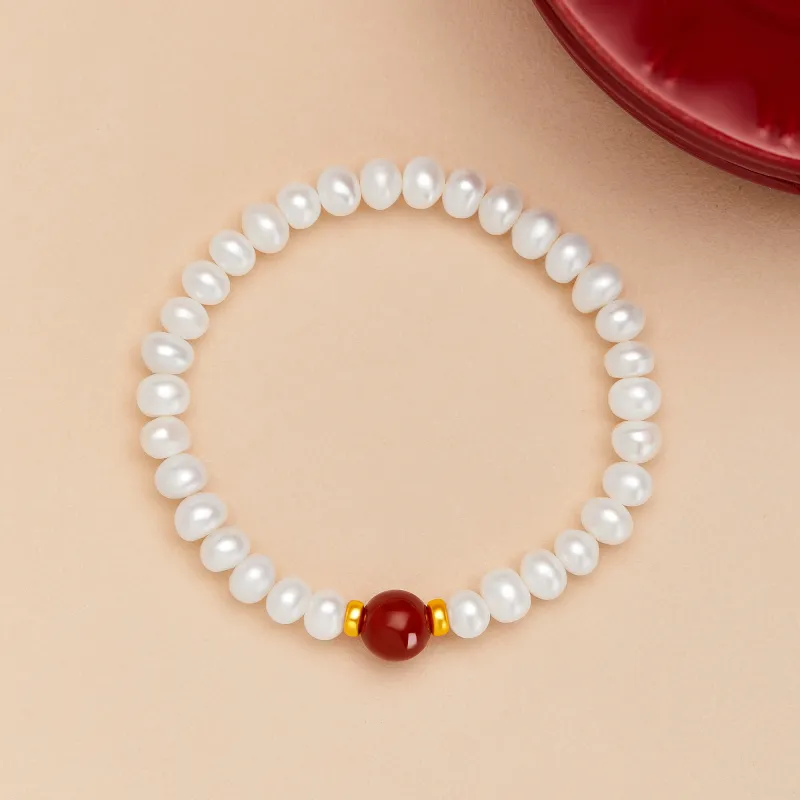 Lao Feng Xiang Pearl Bracelets Women's-1