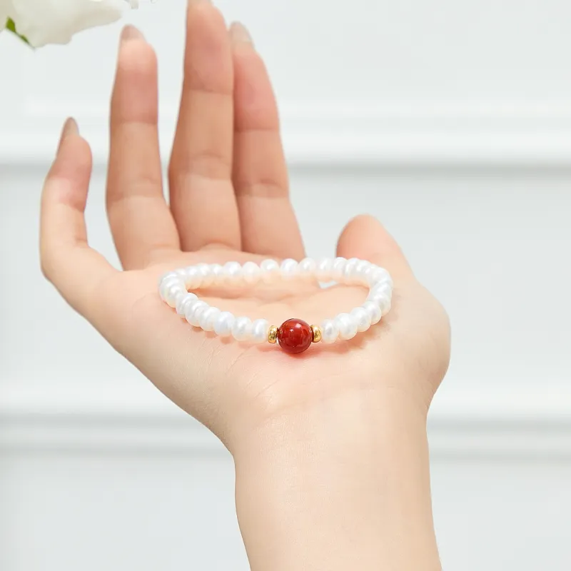 Lao Feng Xiang Pearl Bracelets Women's-4