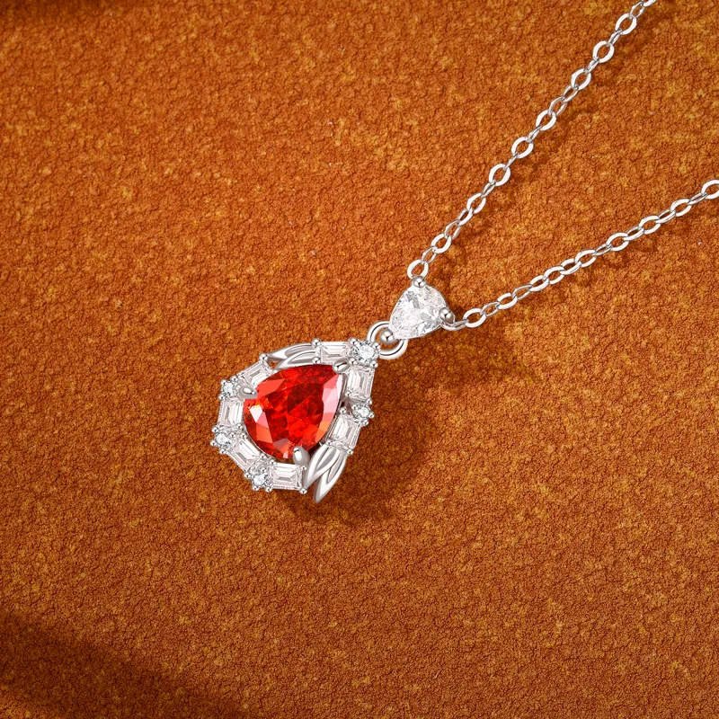 Lao Feng Xiang Topaz S925 Silver Necklaces Women's-11