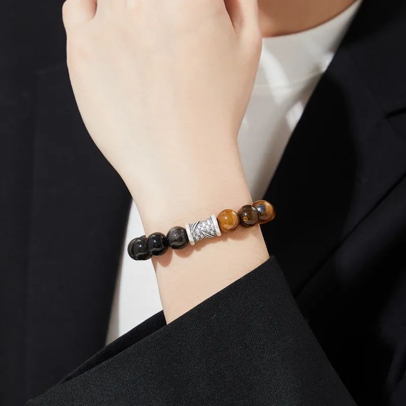 Lao Feng Xiang Tiger's Eye Stone Bracelets Men's-5