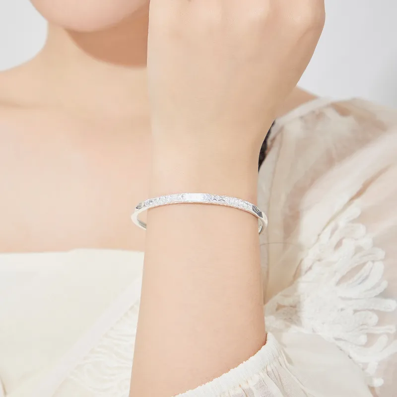 Lao Feng Xiang S999 Fine Silver Bangles Women's-5