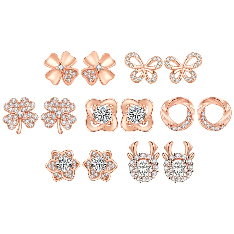 Lao Feng Xiang S925 Silver Stud Earrings Women's-1