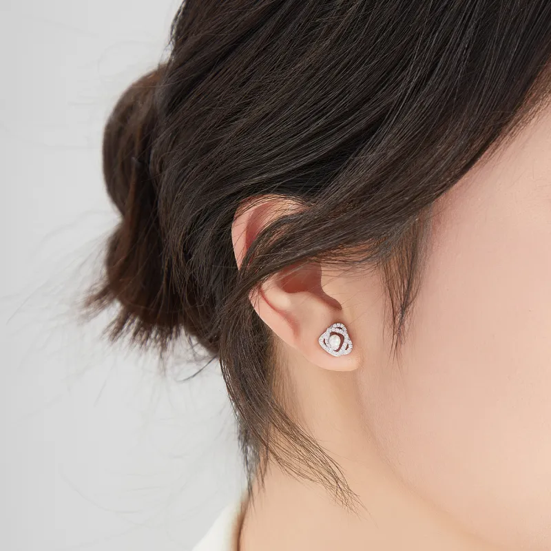 Lao Feng Xiang Pearl Stud Earrings Women's-6