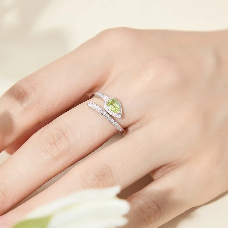 Lao Feng Xiang Natural Peridots Rings Women's-2