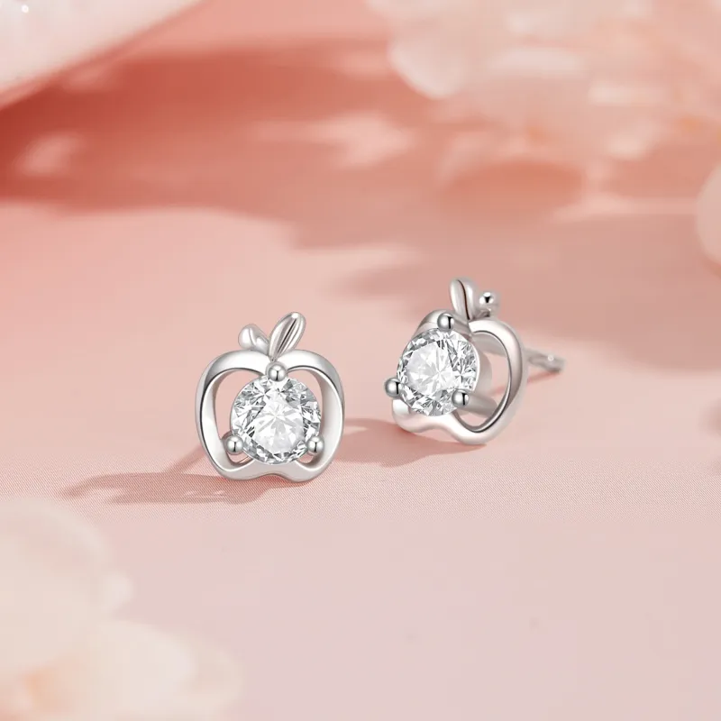 Lao Feng Xiang S999 Silver Sterling Silver Stud Earrings Women's-4
