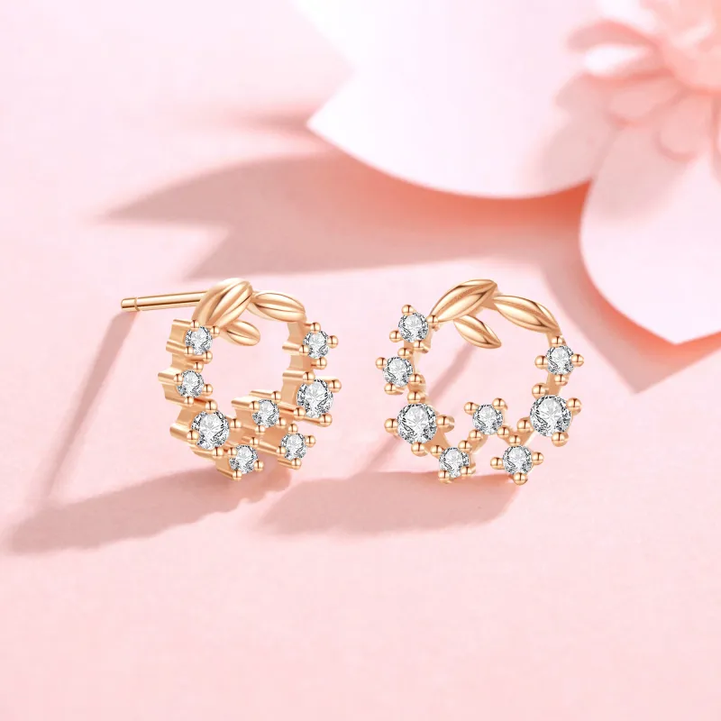 Lao Feng Xiang S925 Silver Stud Earrings Women's-1
