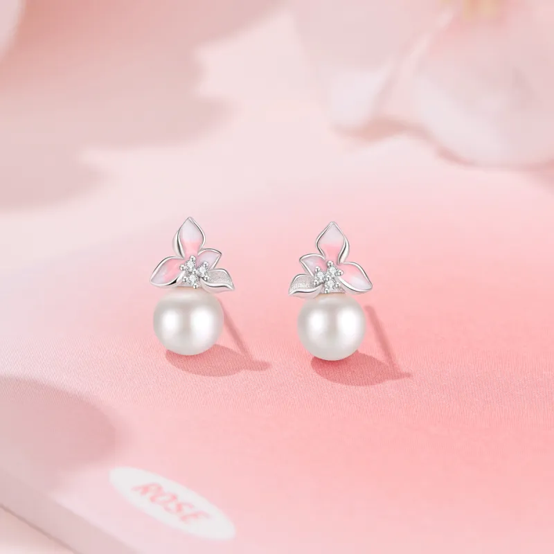 Lao Feng Xiang Pearl Stud Earrings Women's-3