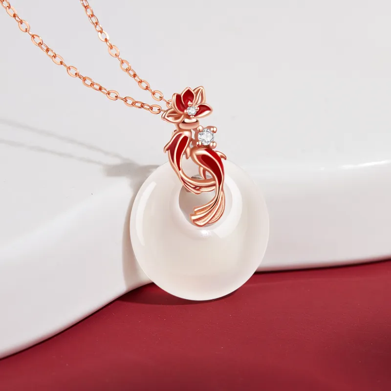 Lao Feng Xiang Chalcedony Jade Necklace For Women's Women's-1