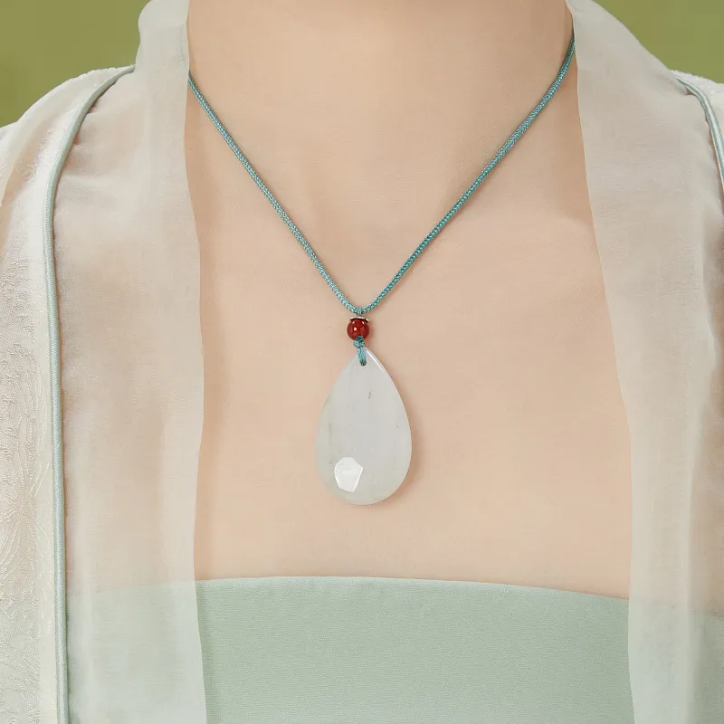 Lao Feng Xiang Natural Tianshan Jade Necklaces Women's-5