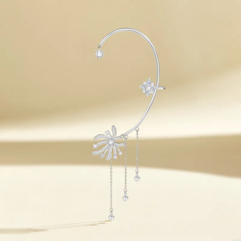 Lao Feng Xiang S925 Silver Clip On Earrings Women's-5