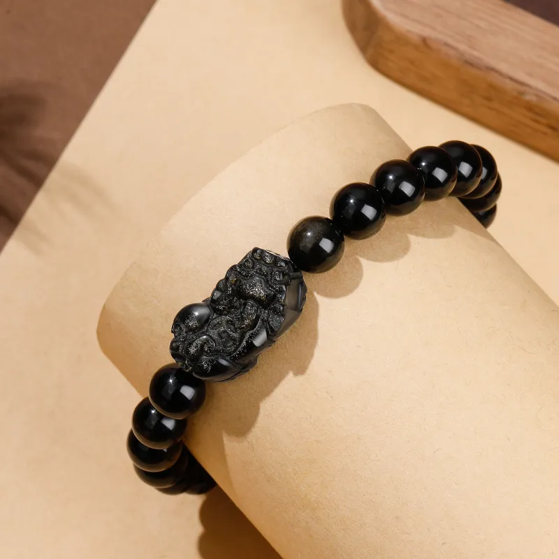 Lao Feng Xiang Obsidian Jade Bracelets Men's-5