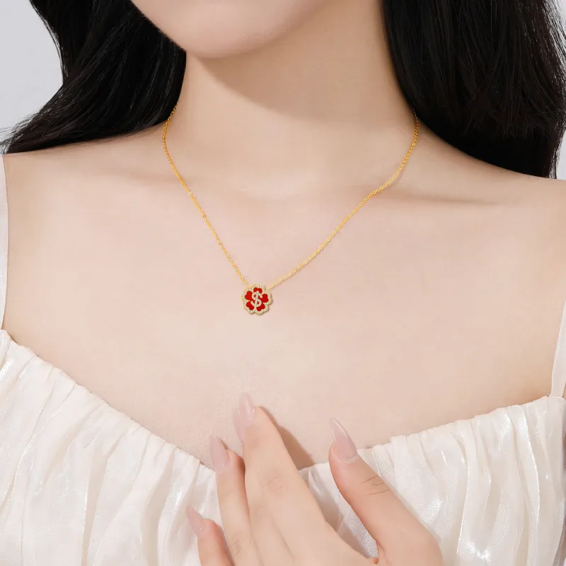 Lao Feng Xiang Agate Necklaces Women's-7