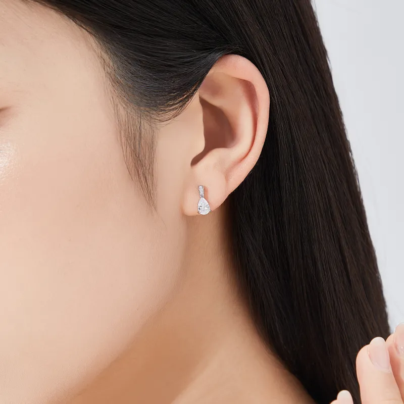 Lao Feng Xiang 925 Sterling Silver Stud Earrings Women's-4