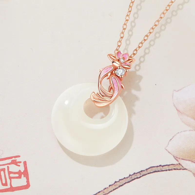 Lao Feng Xiang Chalcedony Jade Necklace For Women's Women's-8