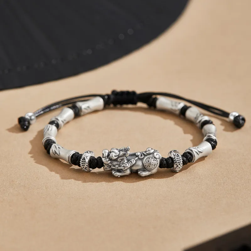 Lao Feng Xiang S999 Fine Silver Pure Silver Bracelets Men's-1