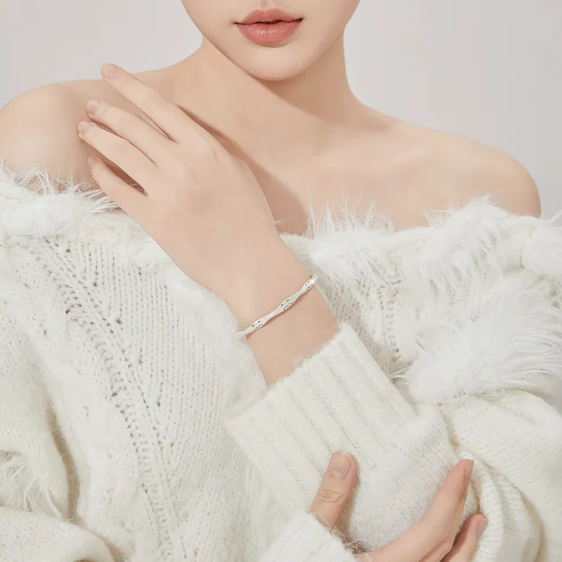 Lao Feng Xiang S999 Fine Silver Bangles Women's-6
