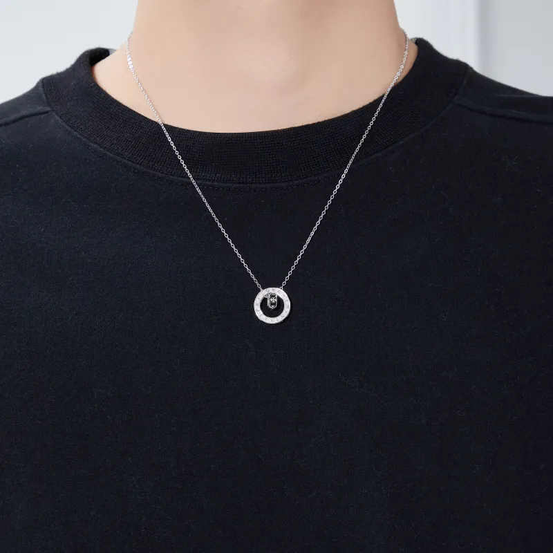 Lao Feng Xiang S925 Silver Necklaces Unisex-13