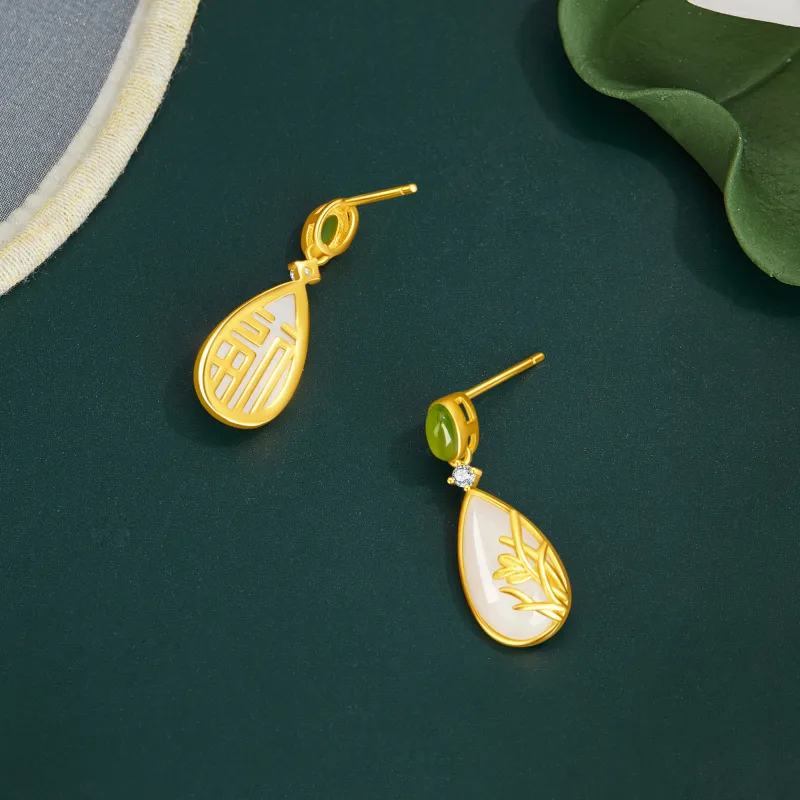 Lao Feng Xiang S925 Silver Earrings Women's-3