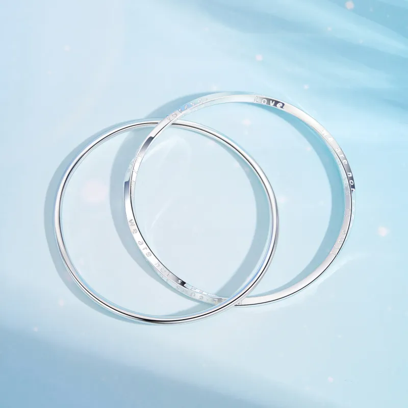 Lao Feng Xiang S999 Fine Silver Bangles Women's-5