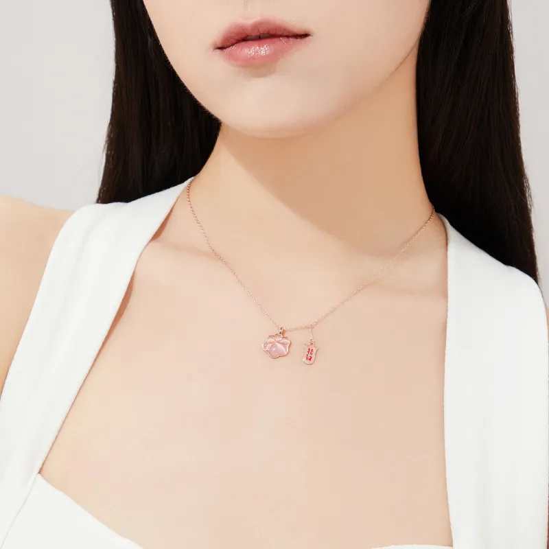 Lao Feng Xiang 925 Sterling Silver Necklaces Women's-5