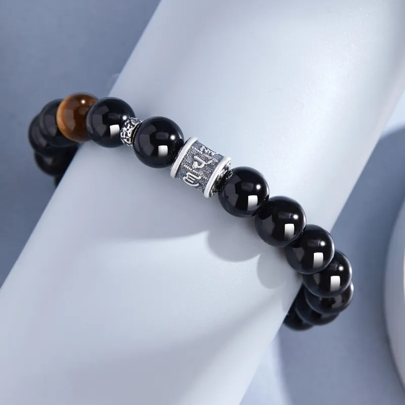 Lao Feng Xiang Natural Obsidian Bracelets Men's-1