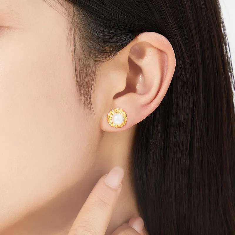 Lao Feng Xiang S925 Silver Earrings Women's-10